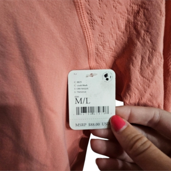 Free People Movement Lucky Layer Cutout Back Crop Hoodie in Crush Blush - Picture 13 of 13